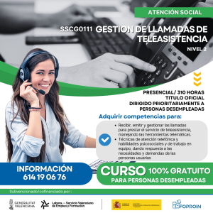 SSCG0111  Gestión de llamadas de Teleasistencia | 310 HORAS